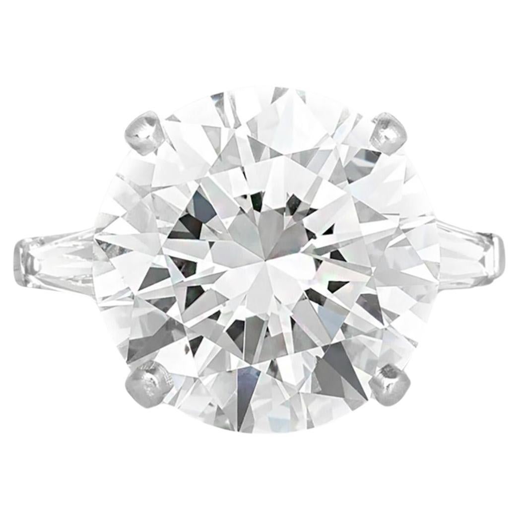 12.19 Carat Round Brilliant Cut Diamond Engagement Ring