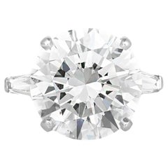 12.19 Carat Round Brilliant Cut Diamond Engagement Ring