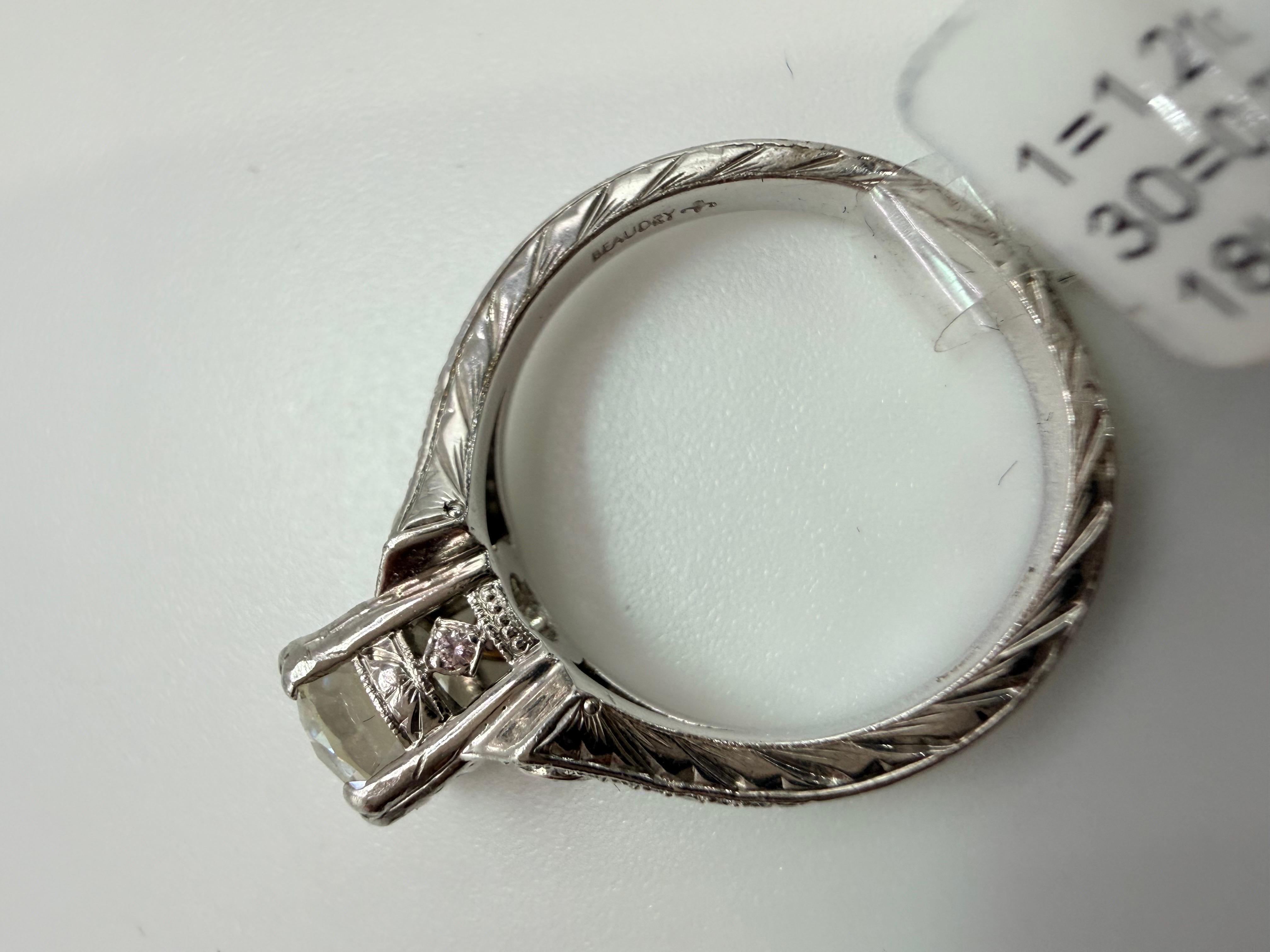 Anillo de compromiso de diamante central de 1,21 ct oro de 18 quilates en Nuevo estado para la venta en Boca Raton, FL