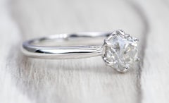 1.21ct Clear Salt and Pepper Diamond 14K White Gold Engagement Ring AD1540-8