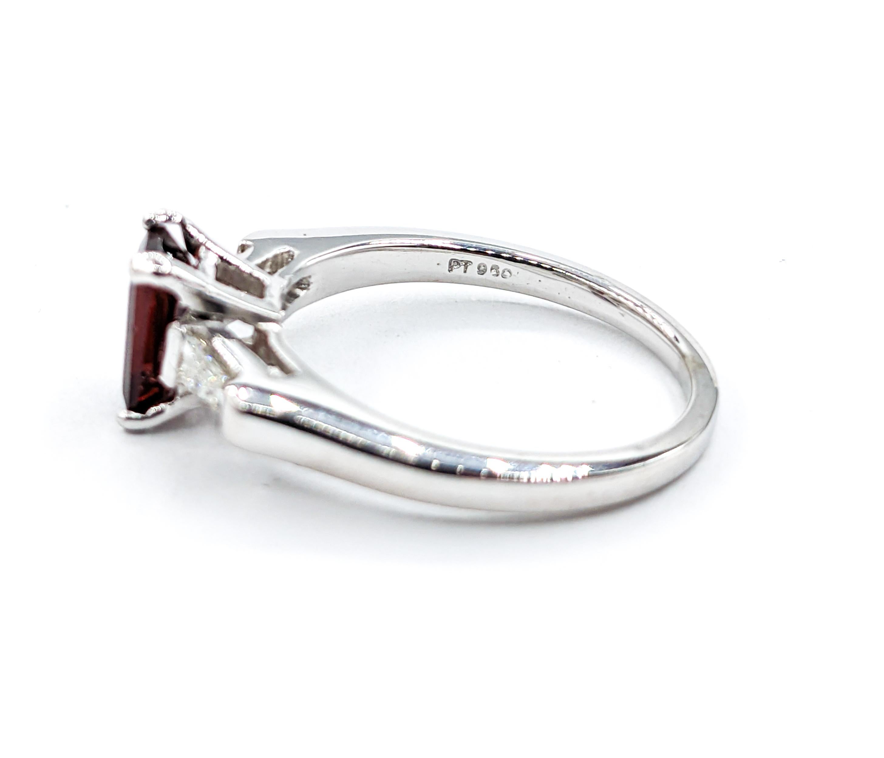1.21ct Garnet & Diamond Ring In Platinum


Discover the allure of our exquisite ring, masterfully crafted in Platinum, showcasing a captivating 1.21ct garnet as its centerpiece. This ring is further enhanced with .20ctw of chic baguette diamonds,
