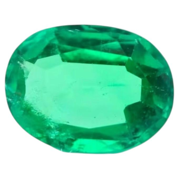 1.21ct Natural Earth Oval Colombian Emerald Gemstone Green Color Gem Quality