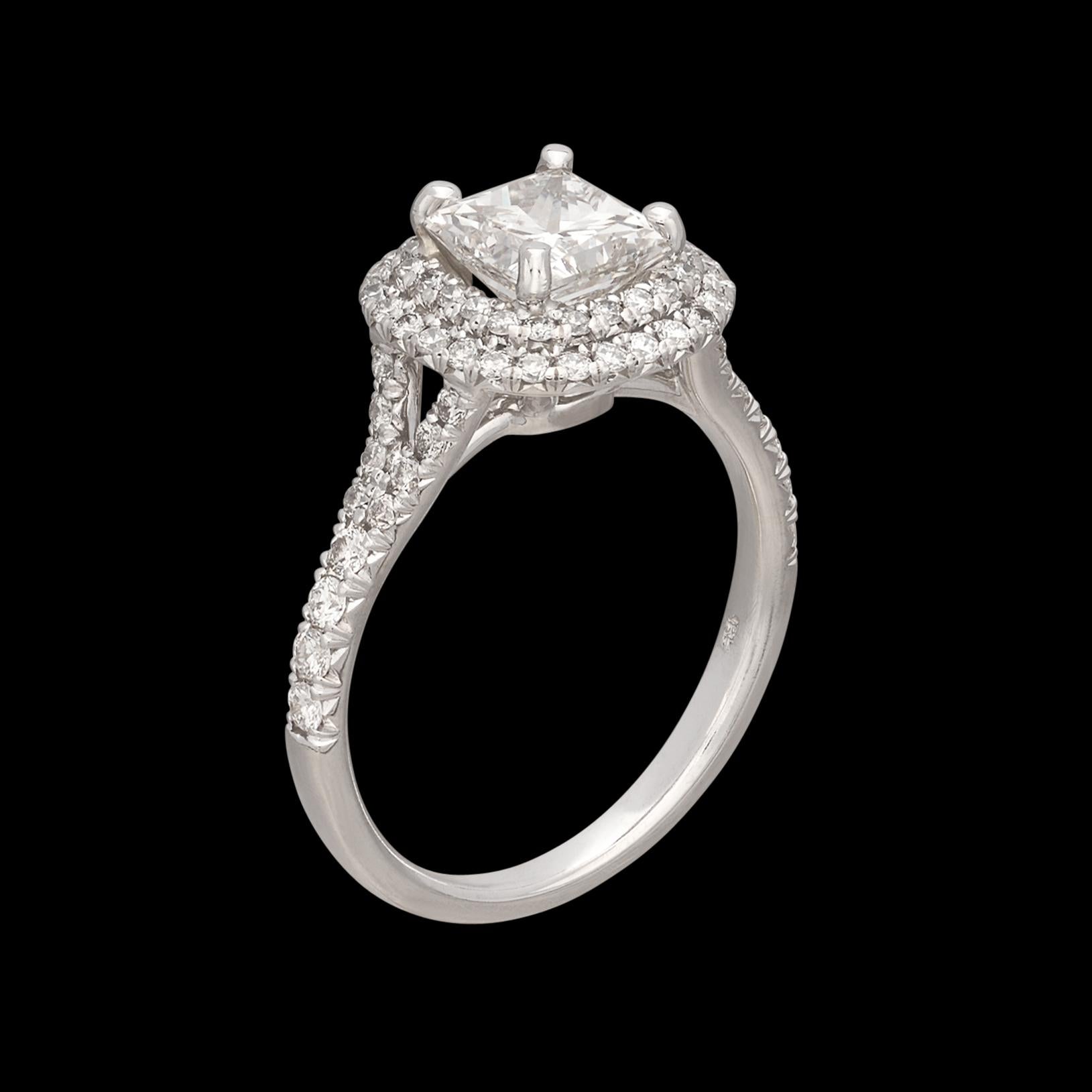 1.21ct Princess Cut Diamond Ring For Sale 2