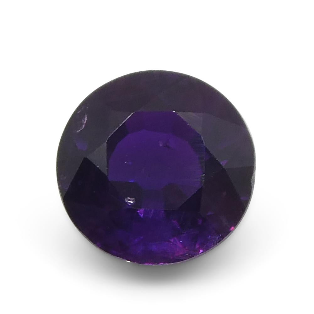 1.21ct Round Purple Sapphire from East Africa, Unheated For Sale 6