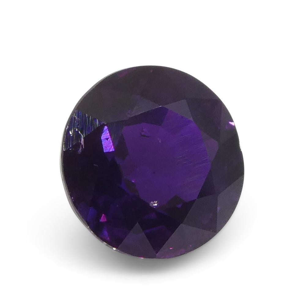 1.21ct Round Purple Sapphire from East Africa, Unheated For Sale 7