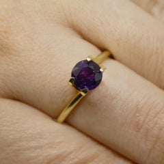 1.21ct Round Purple Sapphire from East Africa, Unheated