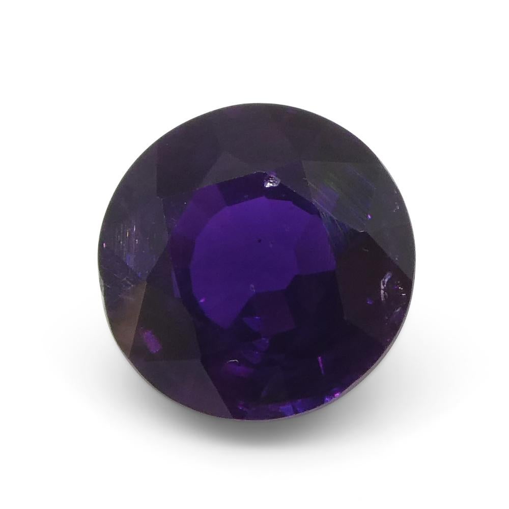 1.21ct Round Purple Sapphire from East Africa, Unheated In New Condition For Sale In Toronto, Ontario