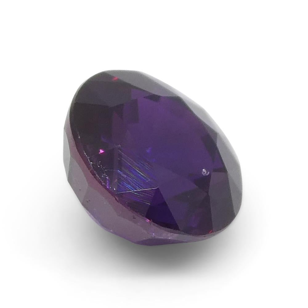 Women's or Men's 1.21ct Round Purple Sapphire from East Africa, Unheated For Sale