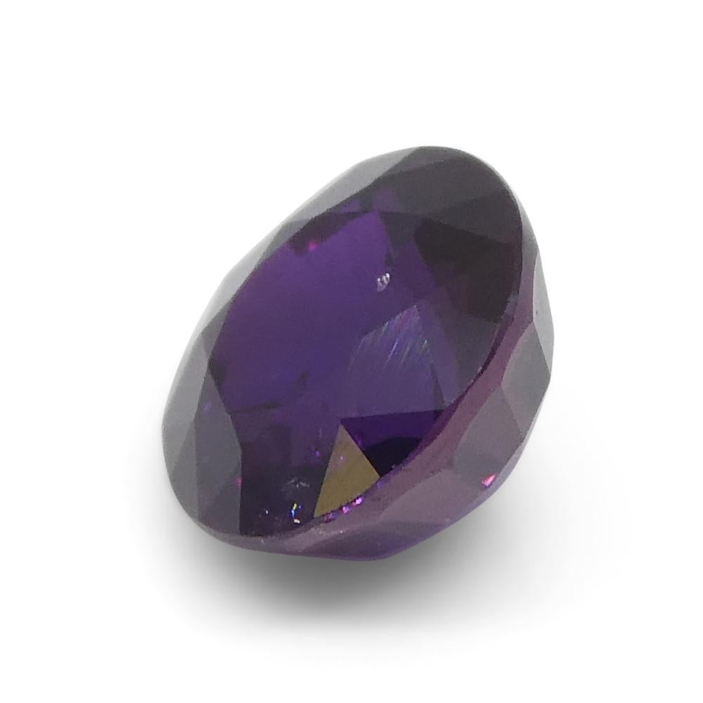 1.21ct Round Purple Sapphire from East Africa, Unheated For Sale 1