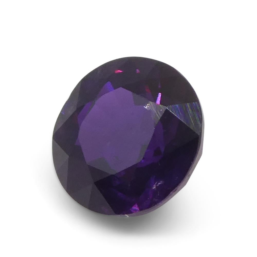 1.21ct Round Purple Sapphire from East Africa, Unheated For Sale 2