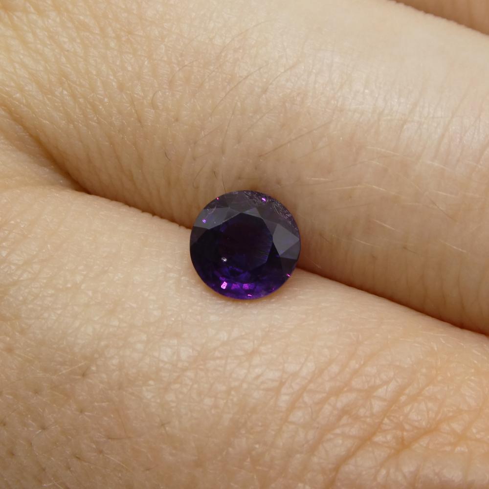 1.21ct Round Purple Sapphire from East Africa, Unheated For Sale 3