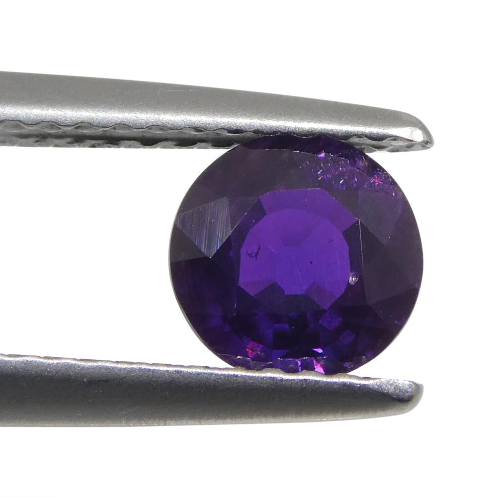 1.21ct Round Purple Sapphire from East Africa, Unheated For Sale 4