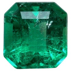 1,21ct Vivid Green Asscher Cut kolumbianischen Smaragd 6,5x6,2 Echt Mai Birthstone