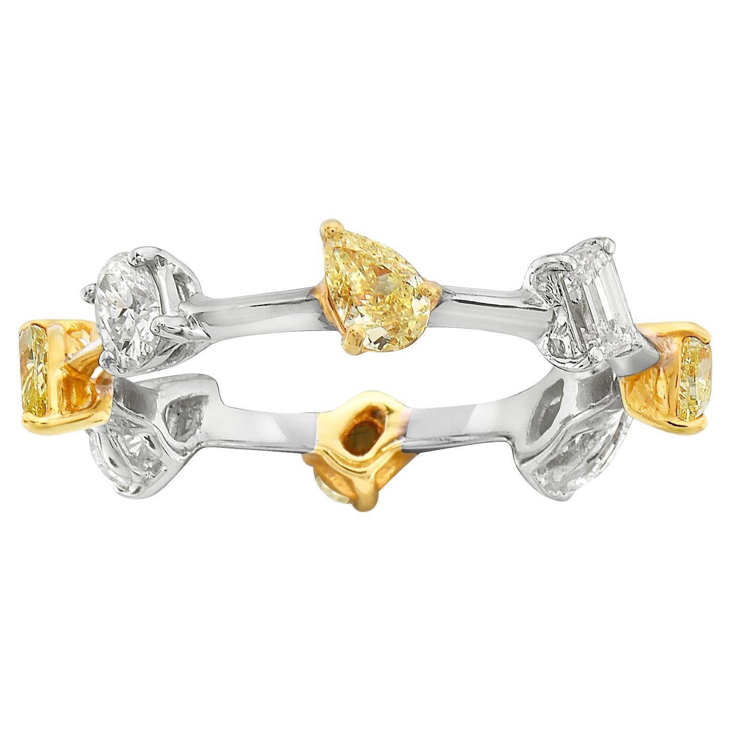 Eternity-Ringe in Mehrform mit gelben und weißen Diamanten
