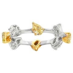 Multi-Shape Yellow and White Diamond Eternity Rings