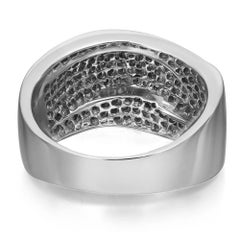 1.21cttw Pave Set Round Diamond Ladies Band Ring 14k White Gold