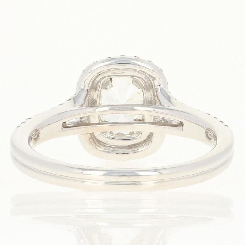 Women's 1.21 Carat Cushion Diamond Henri Daussi Halo Engagement Ring, 18 Karat Gold ADTS