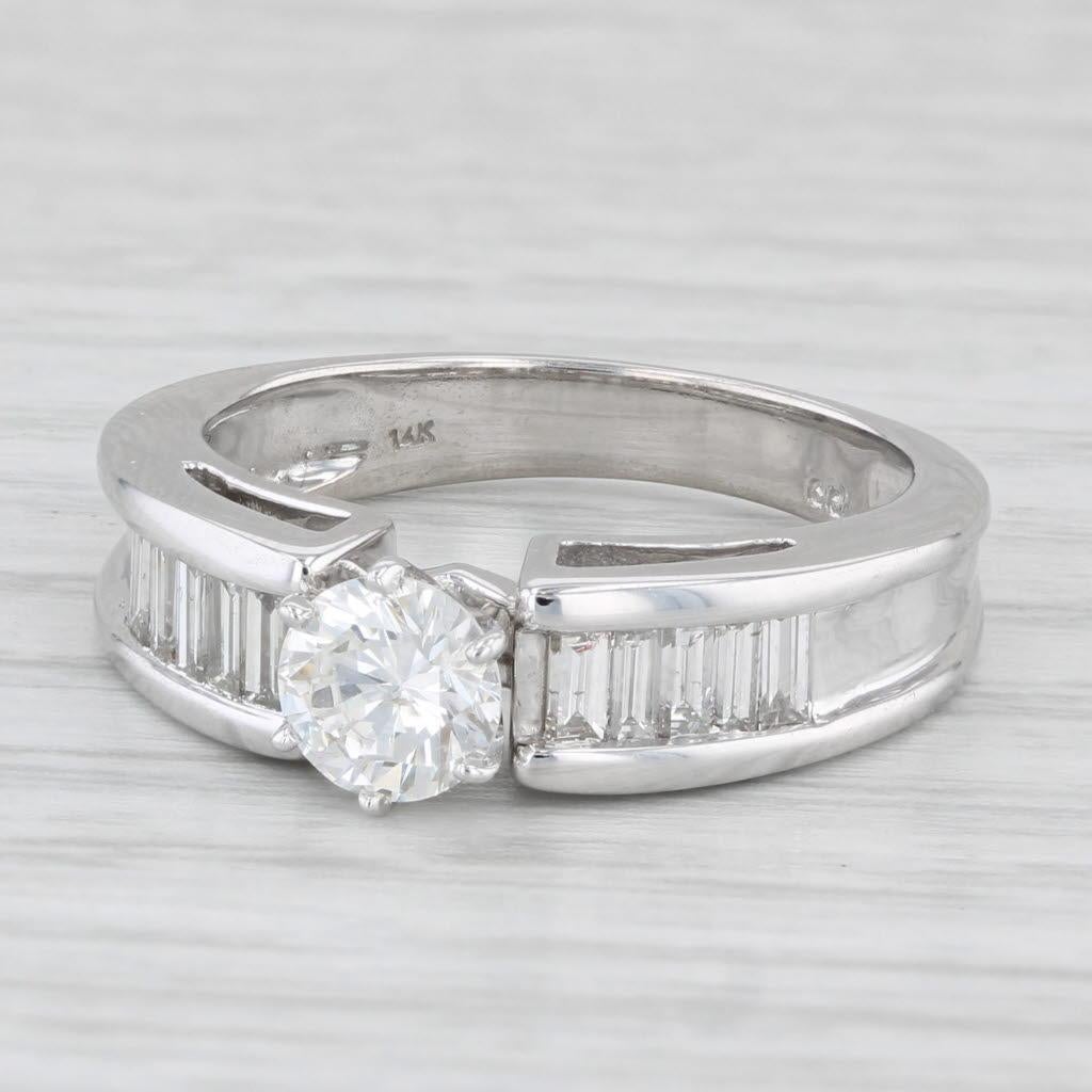 1.21ctw Round Diamond Engagement Ring 14k White Gold Size 7 For Sale 3