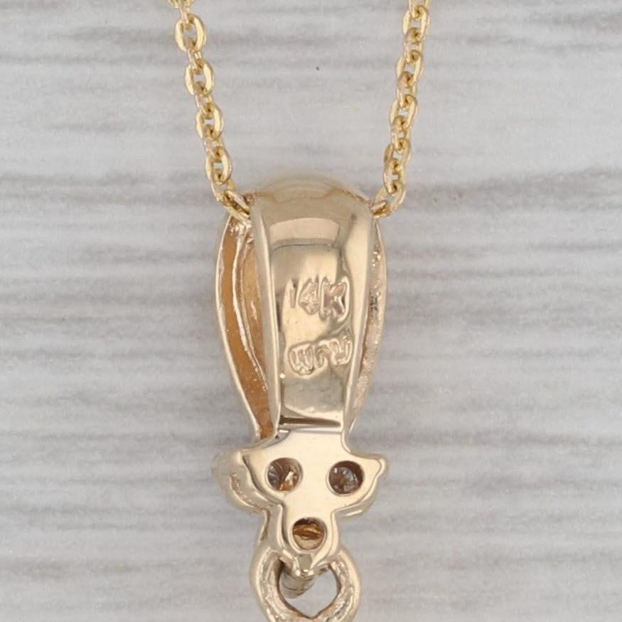 Collar Colgante Gota Diamante Tanzanita 1.21ctw Oro 14k 17-18
