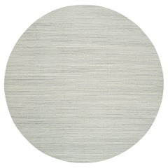 12'1 "x12'1" Avorio e crema, Tappeto di design moderno in lana naturale non colorata, lavorato a mano