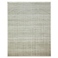 12'1 "x14'10" Storm Gray Grass Design annodato a mano in lana testurizzata XL Oriental Rugs