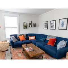 12'1"x14'6" Orange Classic Khotan and Samarkand Design Hand Knotted Soft Wool