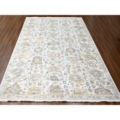 12'x15' Gray Antiqued Zoroastrian Ziegler Mahal Design Hand Knotted Wool Rug