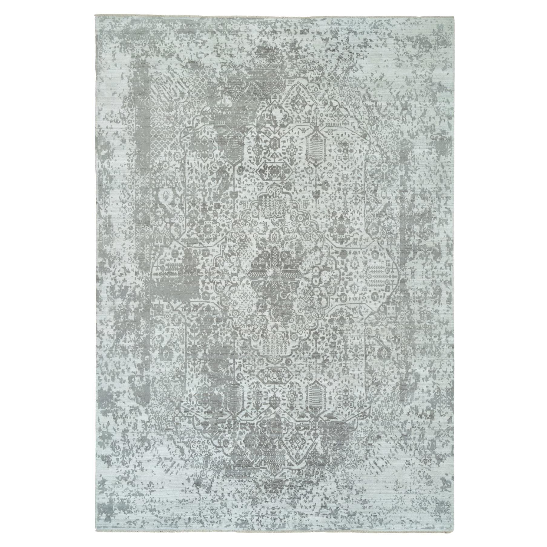 Tappeto Chrome Zoroastrian 12
1 "x17
10" annodato a mano in lana e seta di grandi dimensioni