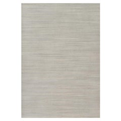 12'1 "x17'7" Bone White Plain Modern Design Undyed Natural Wool Hand Loomed Rug