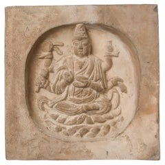 122/13thC Song Dynasty Chinese Terracotta Buddha Architectural Wall Piece 10355