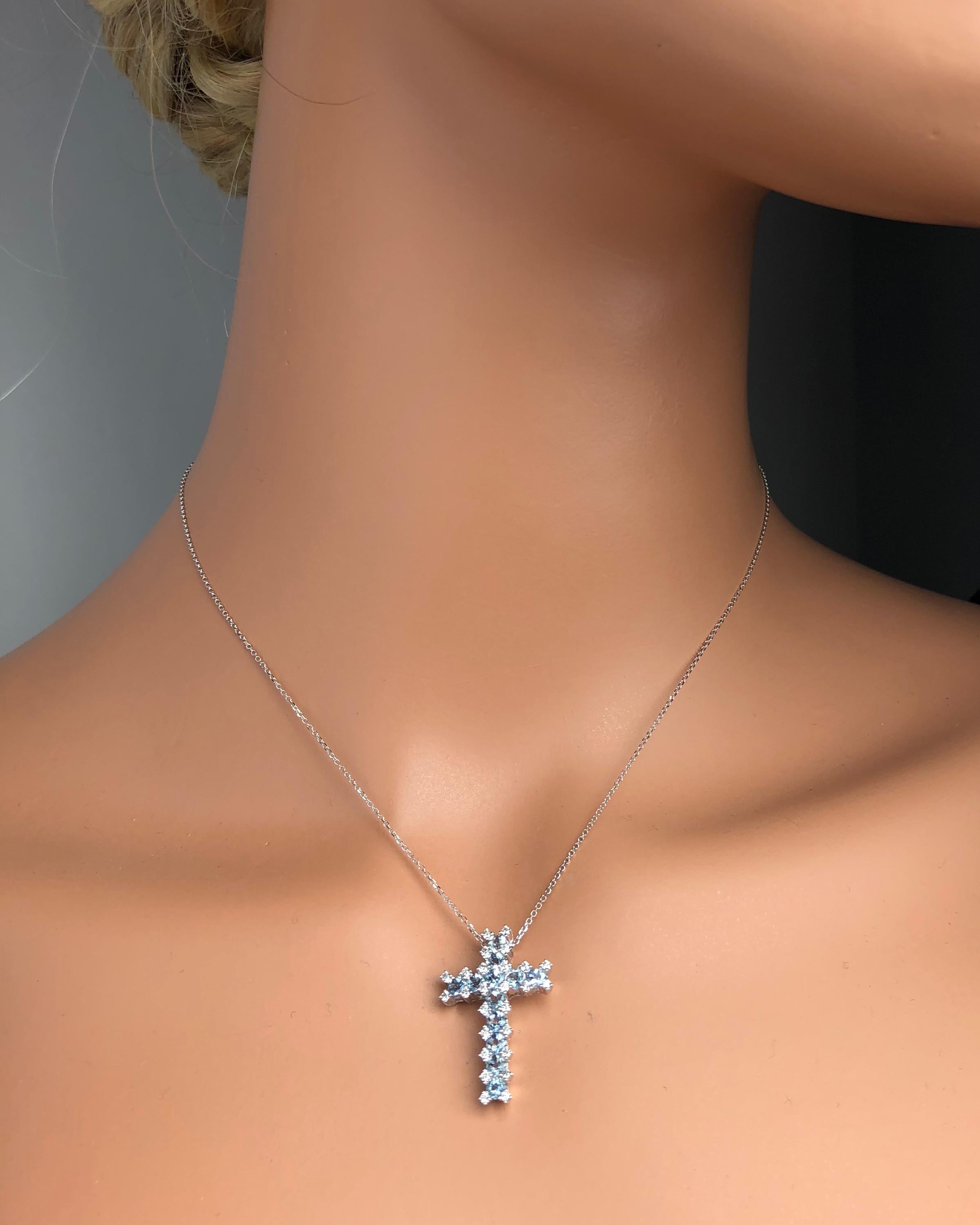 aquamarine cross pendant