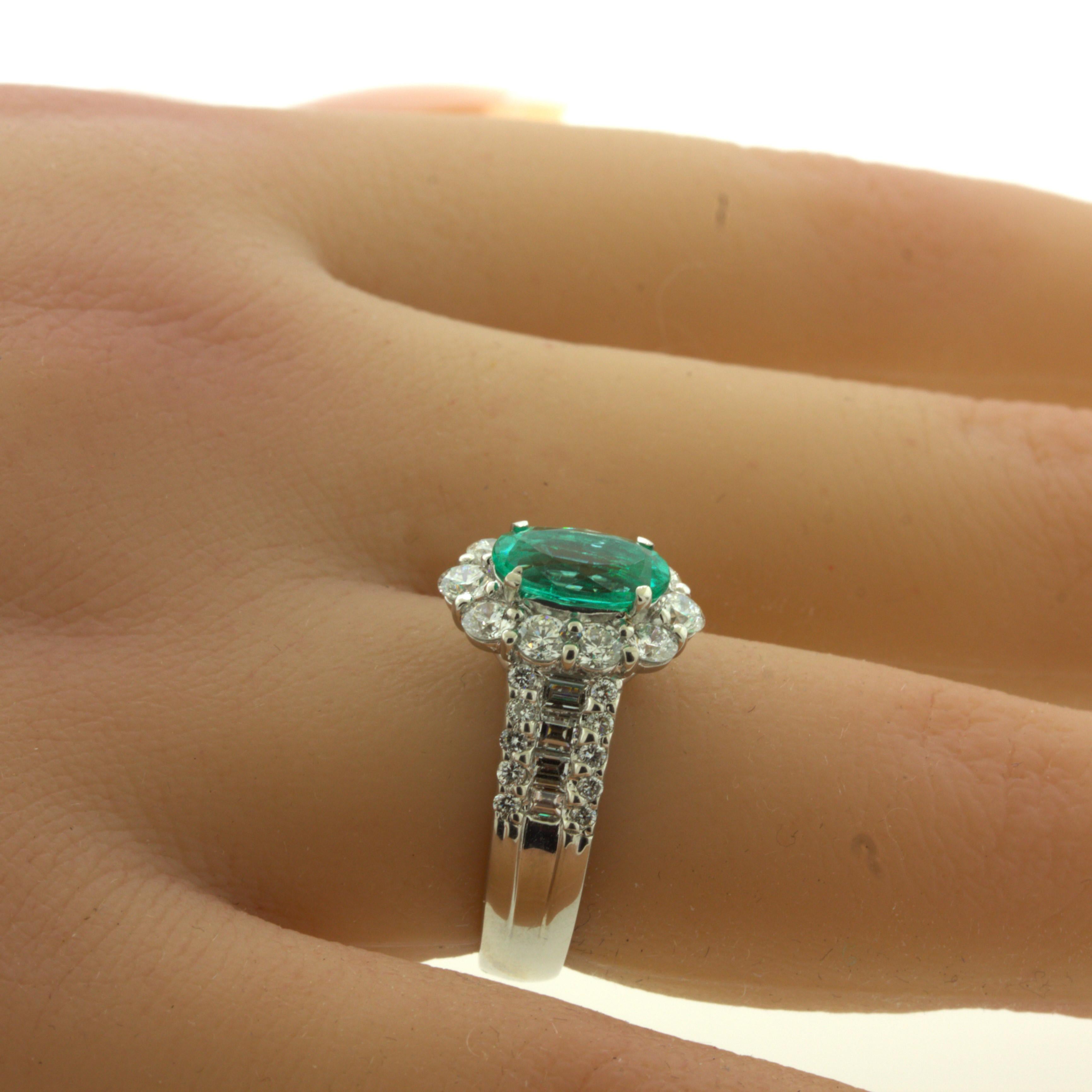 1.22 Carat Brazilian Paraiba Tourmaline Diamond Platinum Ring, GIA Certified 4