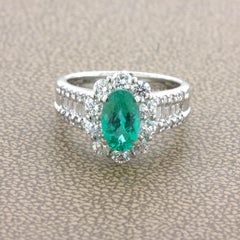 1.22 Carat Brazilian Paraiba Tourmaline Diamond Platinum Ring, GIA Certified