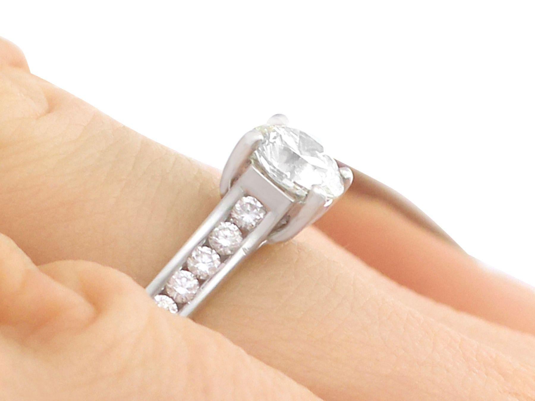1.22 Carat Diamond and Platinum Solitaire Engagement Ring For Sale 2