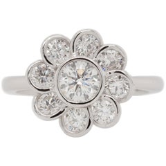 1.22 Carat Diamond Flower Ring