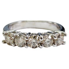 1.22 Carat Diamond Mini Band White Gold 14 Karat