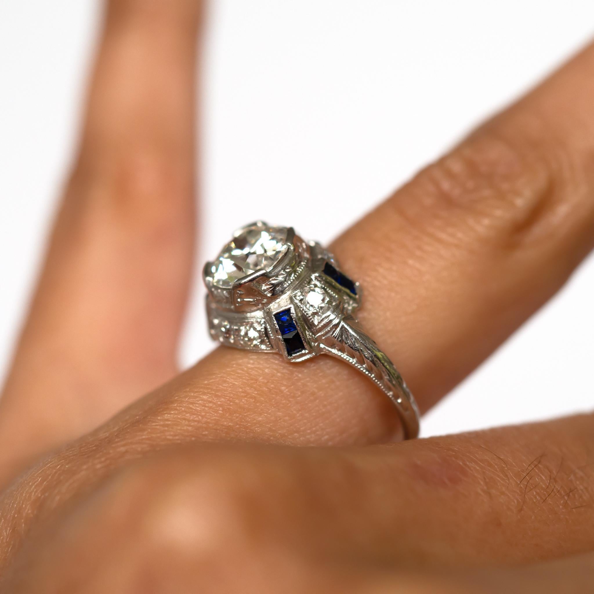 Bague de fiançailles en platine avec diamant de 1,42 carat en vente 2