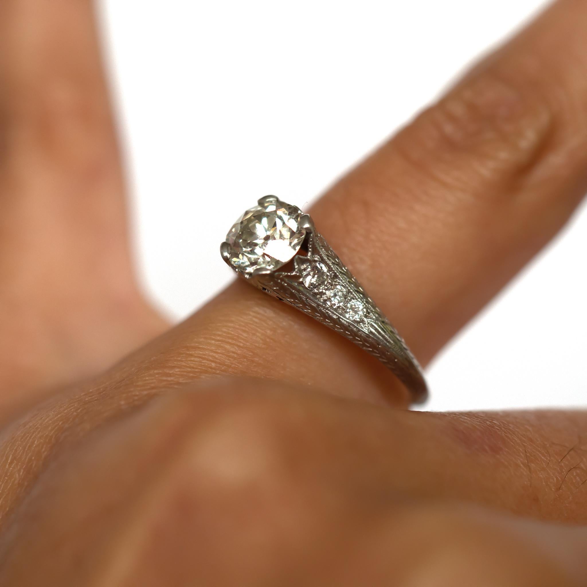1.22 Carat Diamond Platinum Engagement Ring For Sale 2