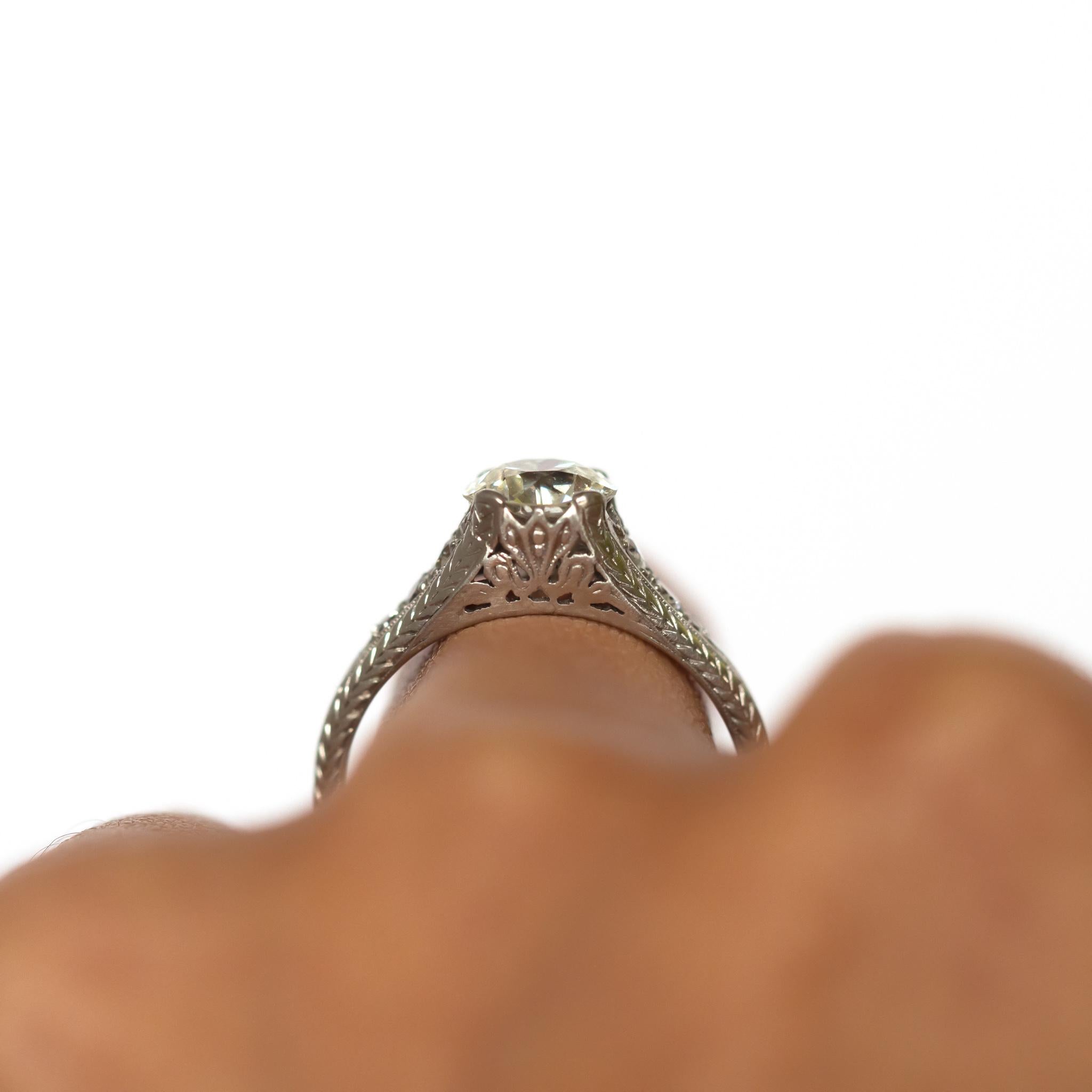 1.22 Carat Diamond Platinum Engagement Ring For Sale 3