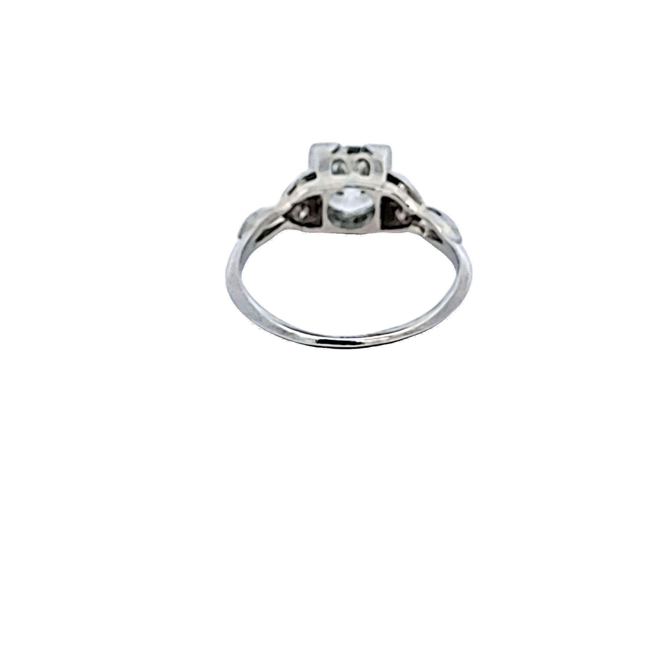1.22 Carat Old European Cut J-I VS1-SI1 Diamond Platinum Engagement Ring In Good Condition For Sale In New York, NY