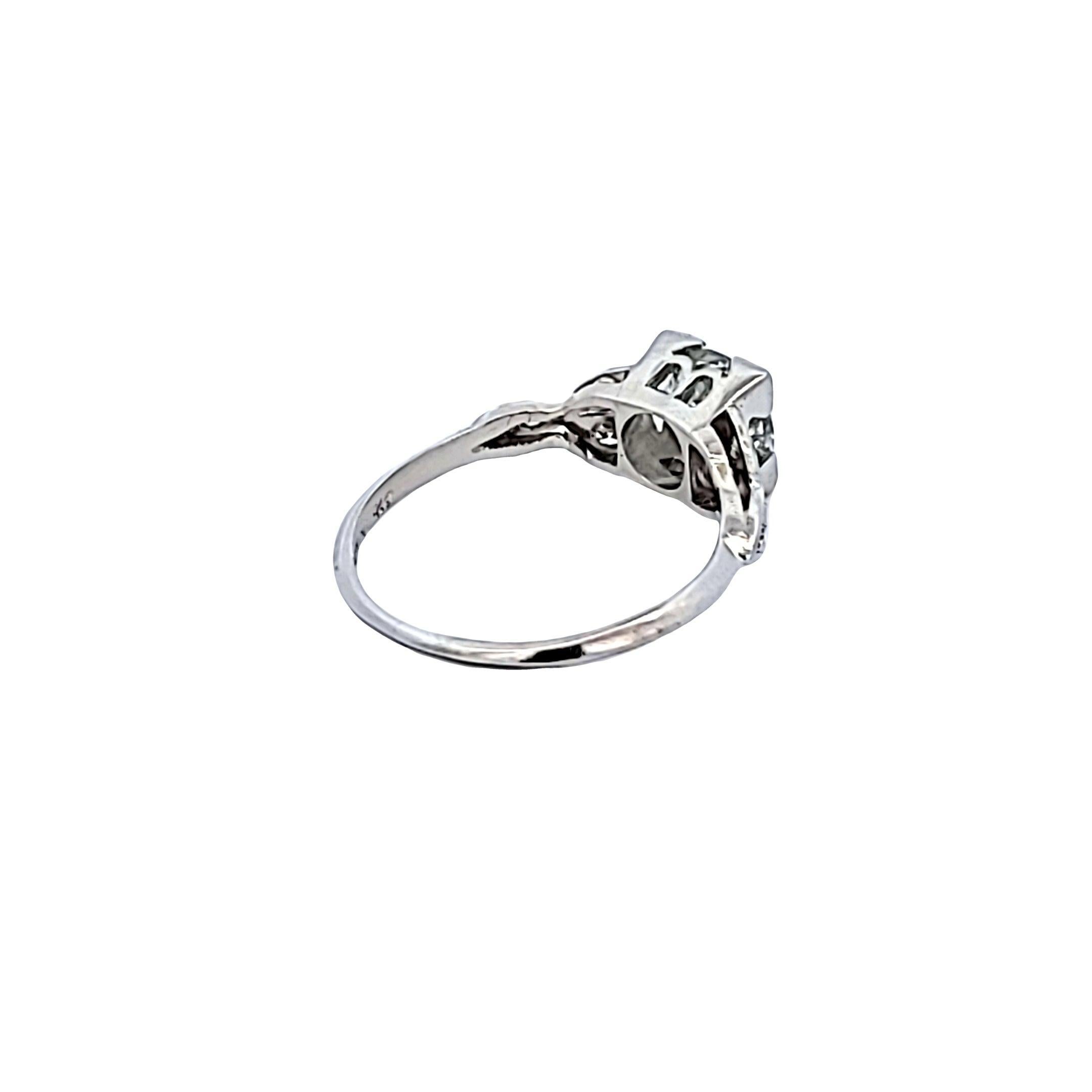 1.22 Carat Old European Cut J-I VS1-SI1 Diamond Platinum Engagement Ring For Sale 1