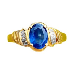 1,22 Karat Ovalschliff Ceylon Saphir und Diamant Ring 14k Gold Sri Lanka Saphir