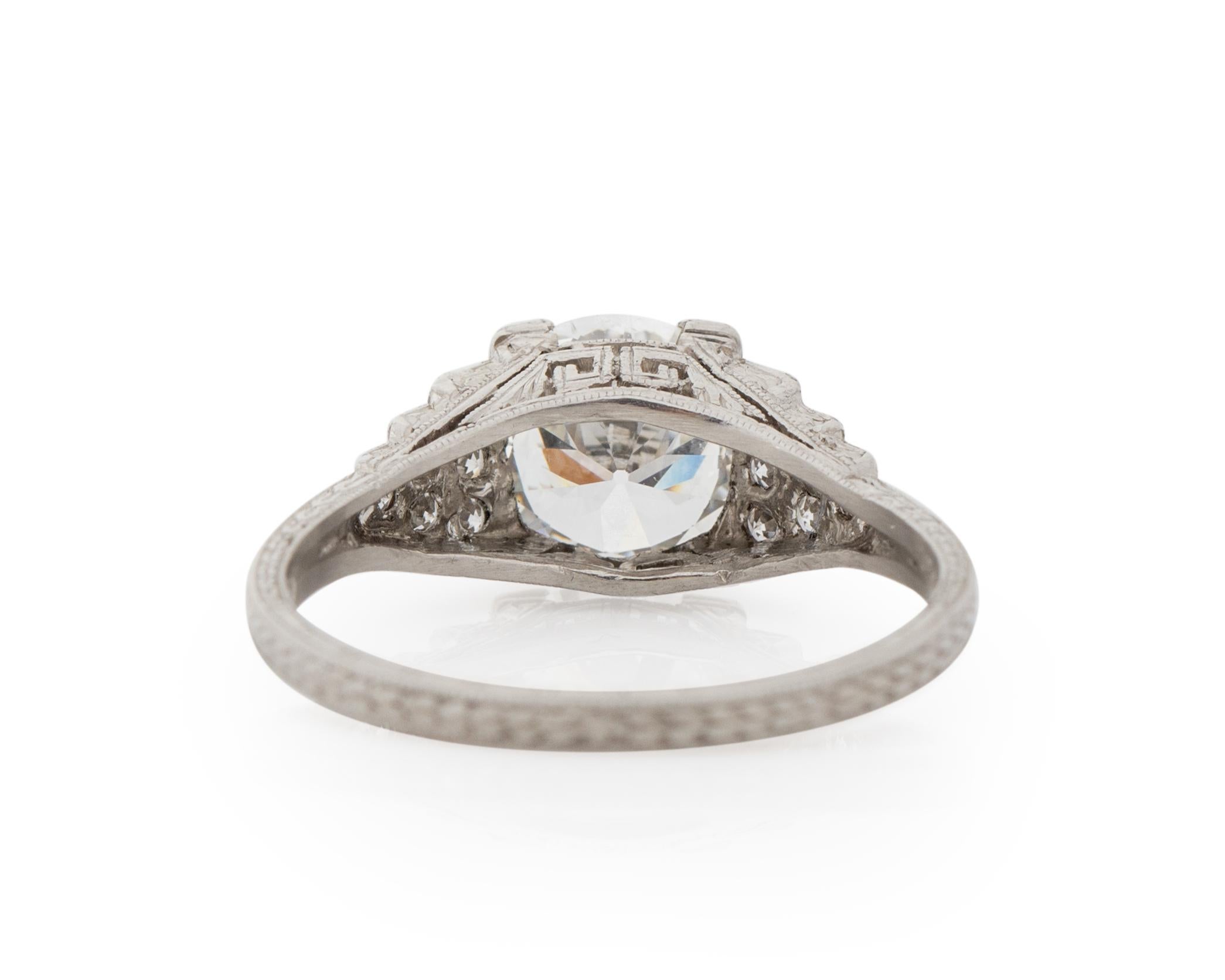 1.22 Carat WK&CO Art Deco Diamond Platinum Engagement Ring In Good Condition In Hicksville, NY