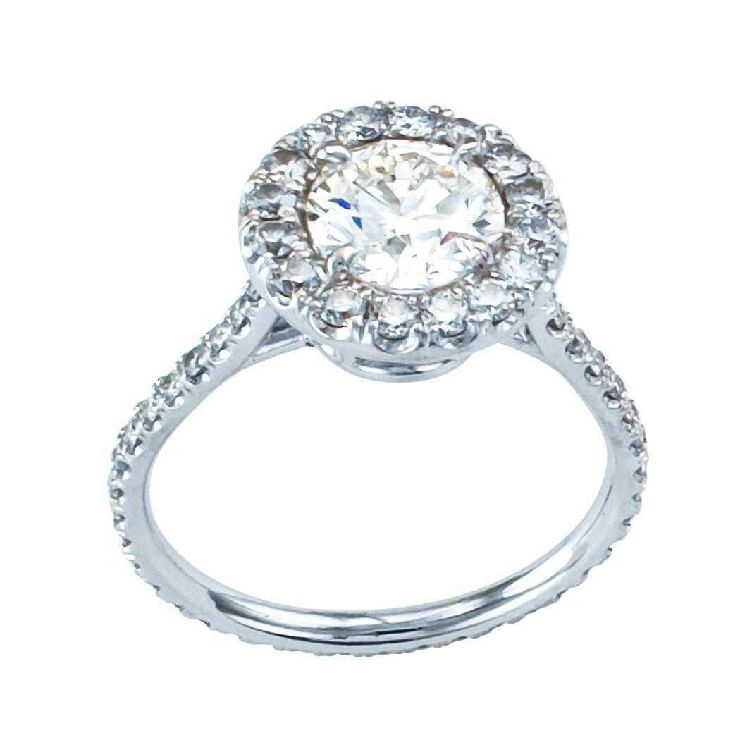Round Cut 1.22 Carat Diamond Solitaire White Gold Engagement Ring