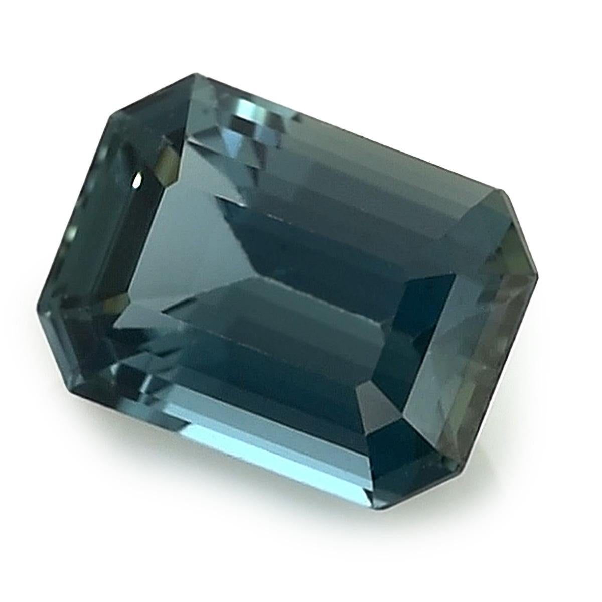 Presenting a Natural Green Blue Sapphire, graced with a weight of 1.22 carats. This alluring gem takes on an Octagonal shape, exhibiting precise measurements of 6.99 x 4.99 x 3.50 mm. Its brilliance is accentuated by the Brilliant/Step cut,