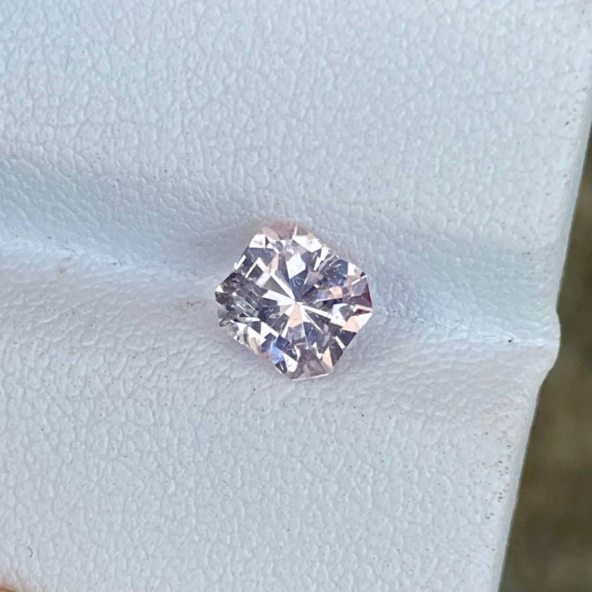 Weight 1.22 carats 
Dimensions 6.35x5.89x4.81 mm
Treatment none 
Origin Africa 
Clarity SI
Shape octagon 
Cut custom precision 


This stunning 1.22 carat pink morganite gemstone is a rare beauty, cushion cut to enhance its natural sparkle and