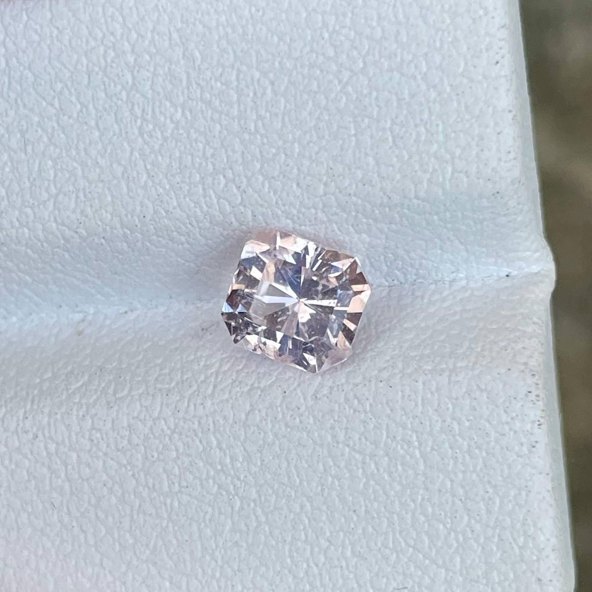 Modern 1.22 carats Pink Morganite Custom Precision Cut Natural African Gemstone For Sale