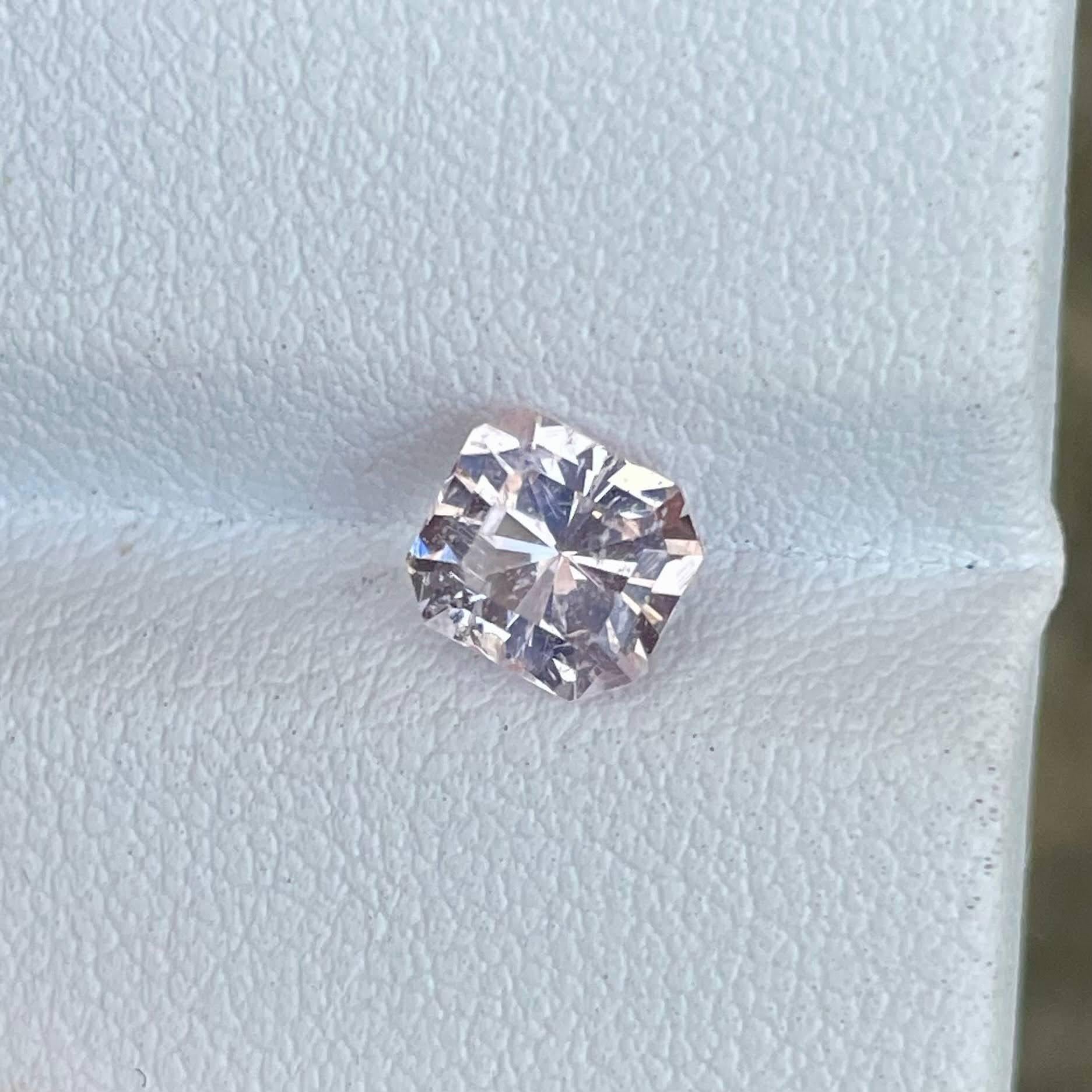 Octagon Cut 1.22 carats Pink Morganite Custom Precision Cut Natural African Gemstone For Sale