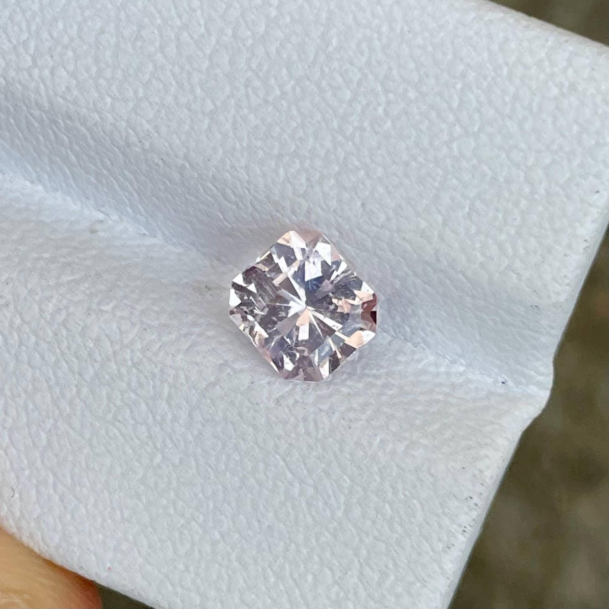 Women's or Men's 1.22 carats Pink Morganite Custom Precision Cut Natural African Gemstone For Sale