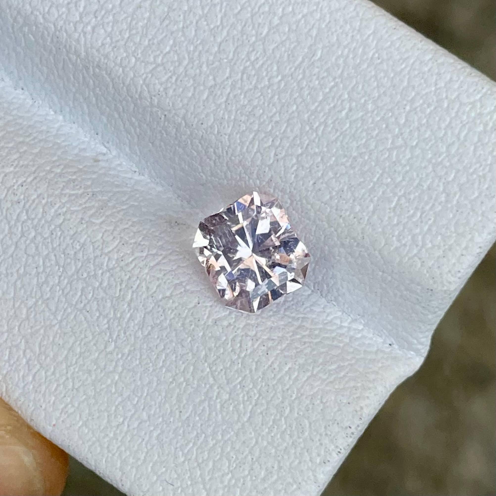 1.22 carats Pink Morganite Custom Precision Cut Natural African Gemstone For Sale 2
